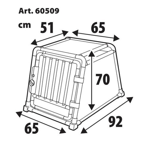 Trasportino in lega di alluminio, specifico per il trasporto di animali in auto - Type 9 - 65 x 92 x H 70 cm