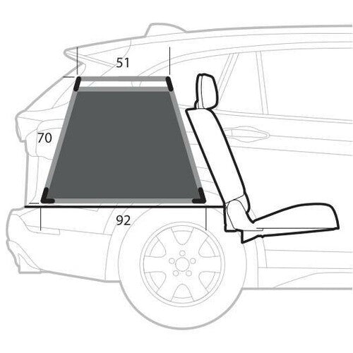 Trasportino in lega di alluminio, specifico per il trasporto di animali in auto - Type 9 - 65 x 92 x H 70 cm
